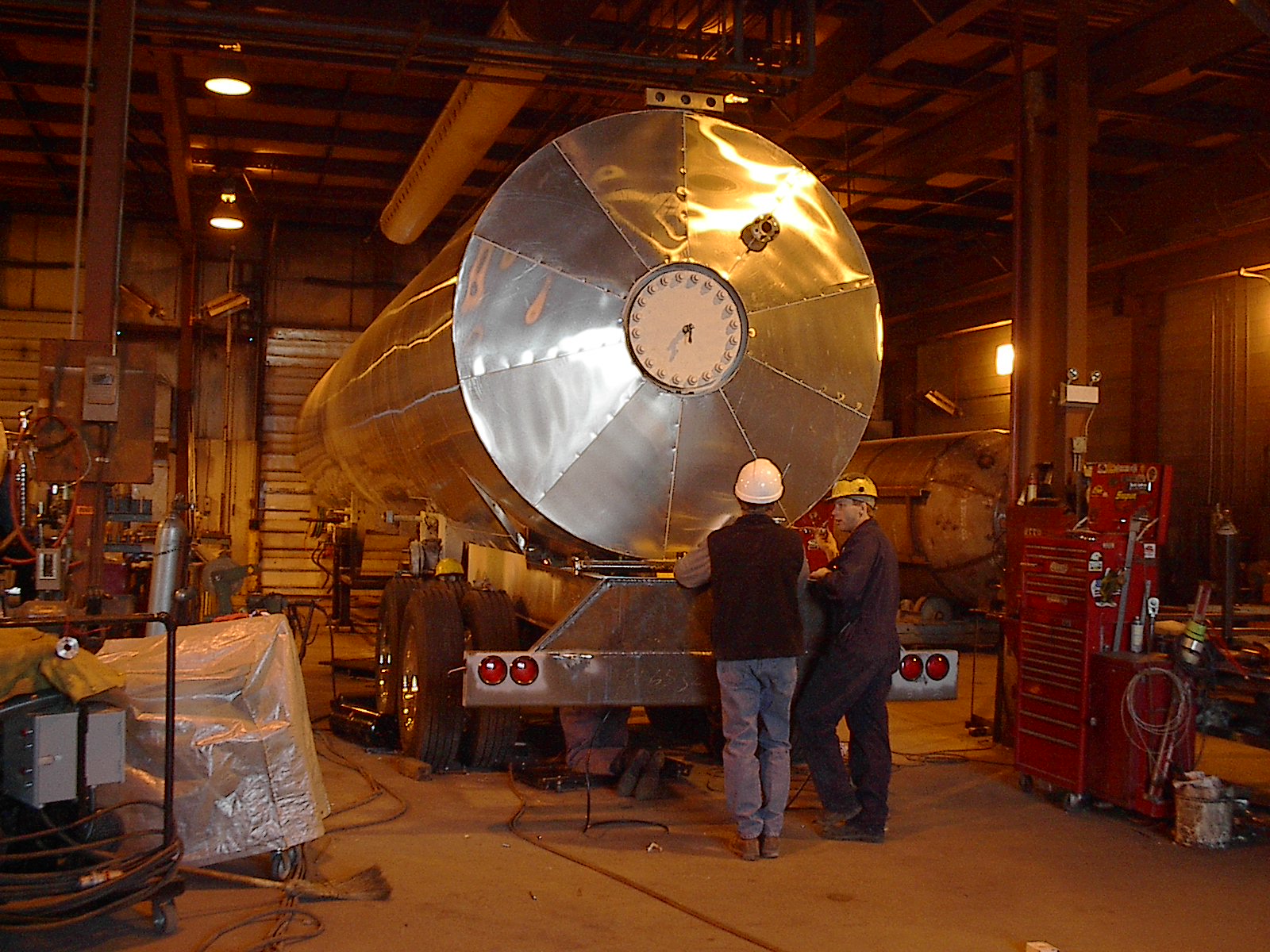 Spray foam and metal wrap tanker